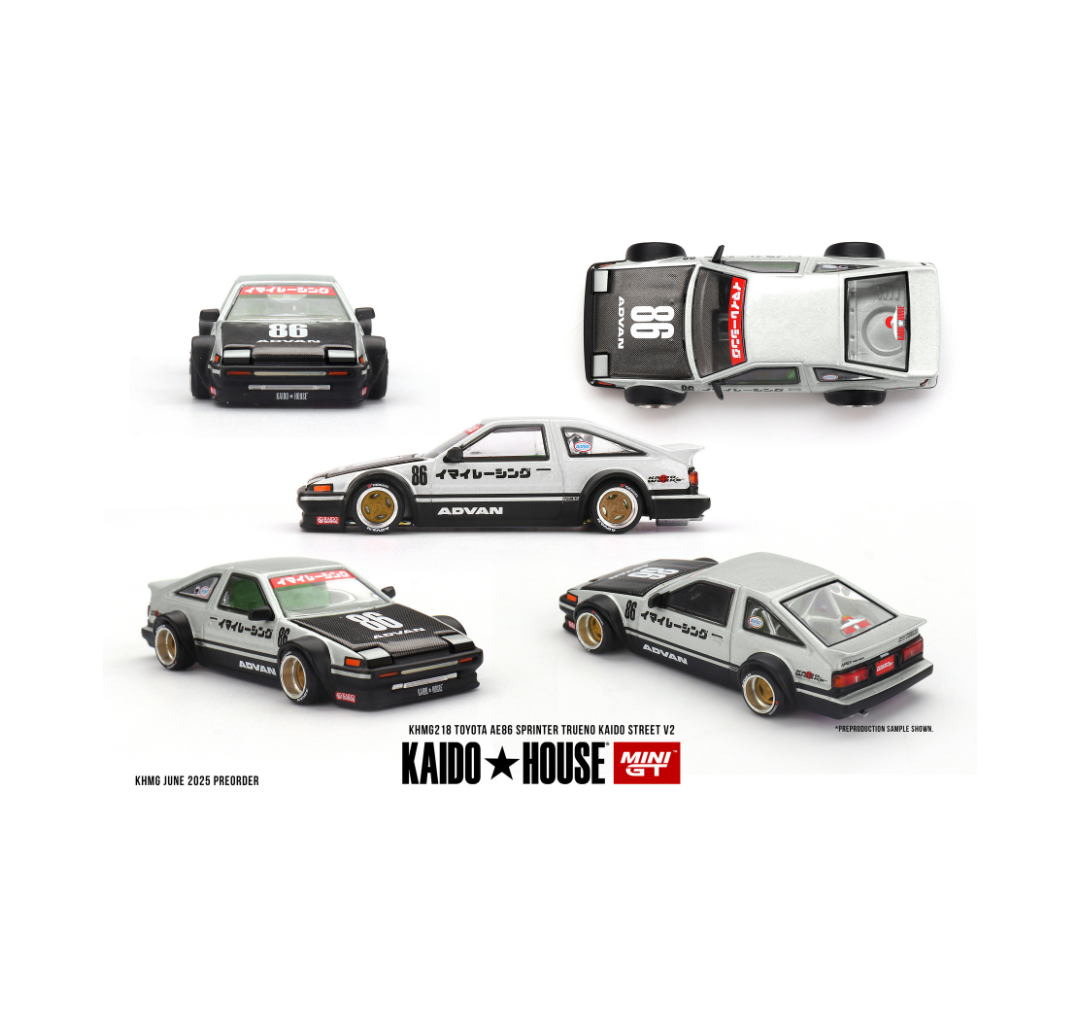 KAIDOHOUSE X MINI GT 218 TOYOTA AE86 SPRINTER TRUENO KAIDO STREET V2