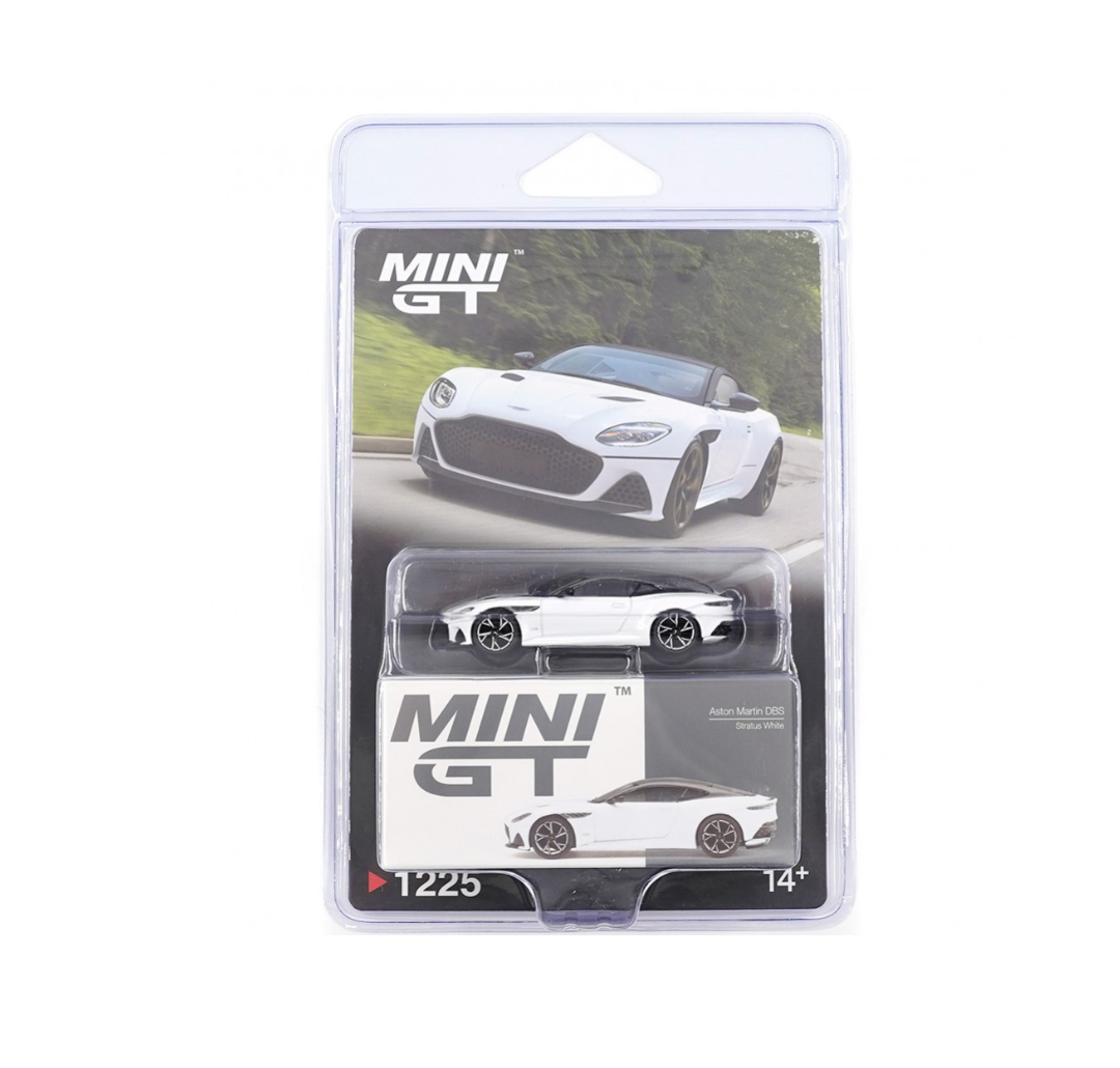 MINI GT 1225 BLISTER ASTON MARTIN DBS STRATUS WHITE