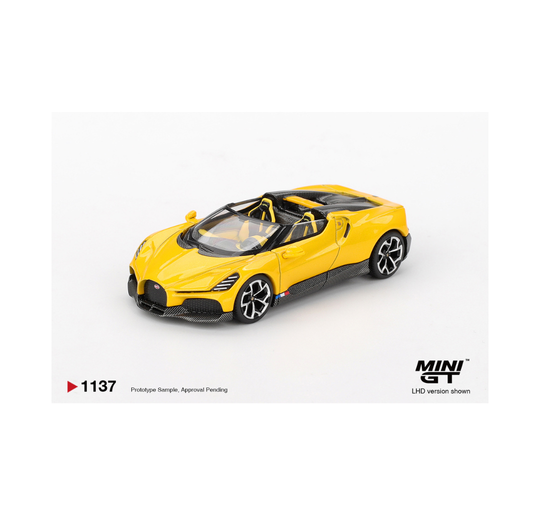 MINI GT 1137 BUGATTI W16 MISTRAL YELLOW