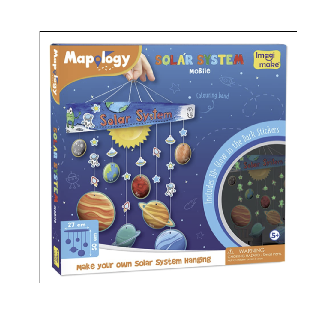 Imagimake Mapology Solar System Mobile - DIY Hanging Craft Kit - Learning Aid & Educational Toy - for Kids Age 5 and Above- Multicolor