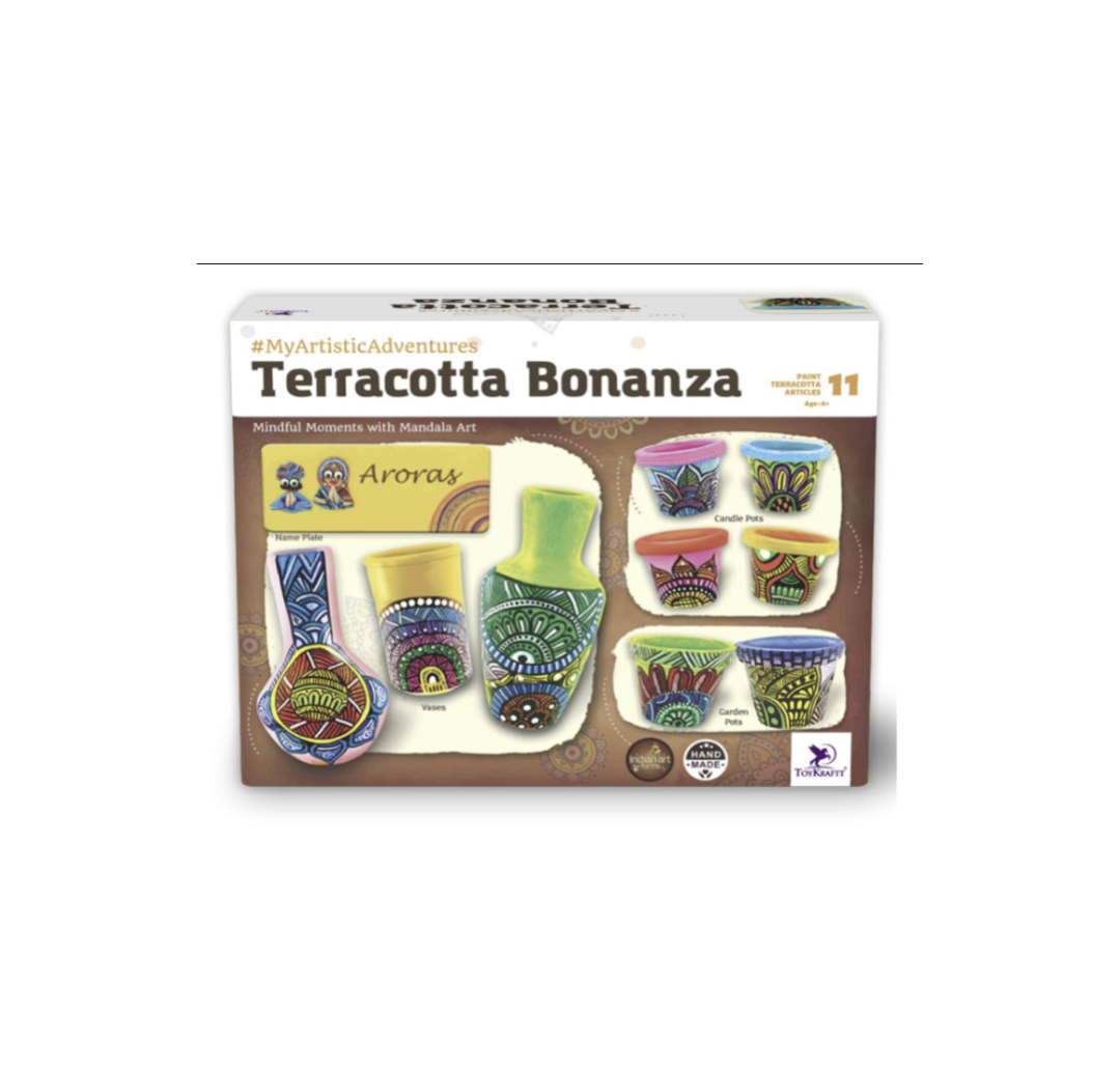 TOYKRAFTT Terracotta Bonanza, Pot Painting Kit, Mandala Art Kit for Kids.