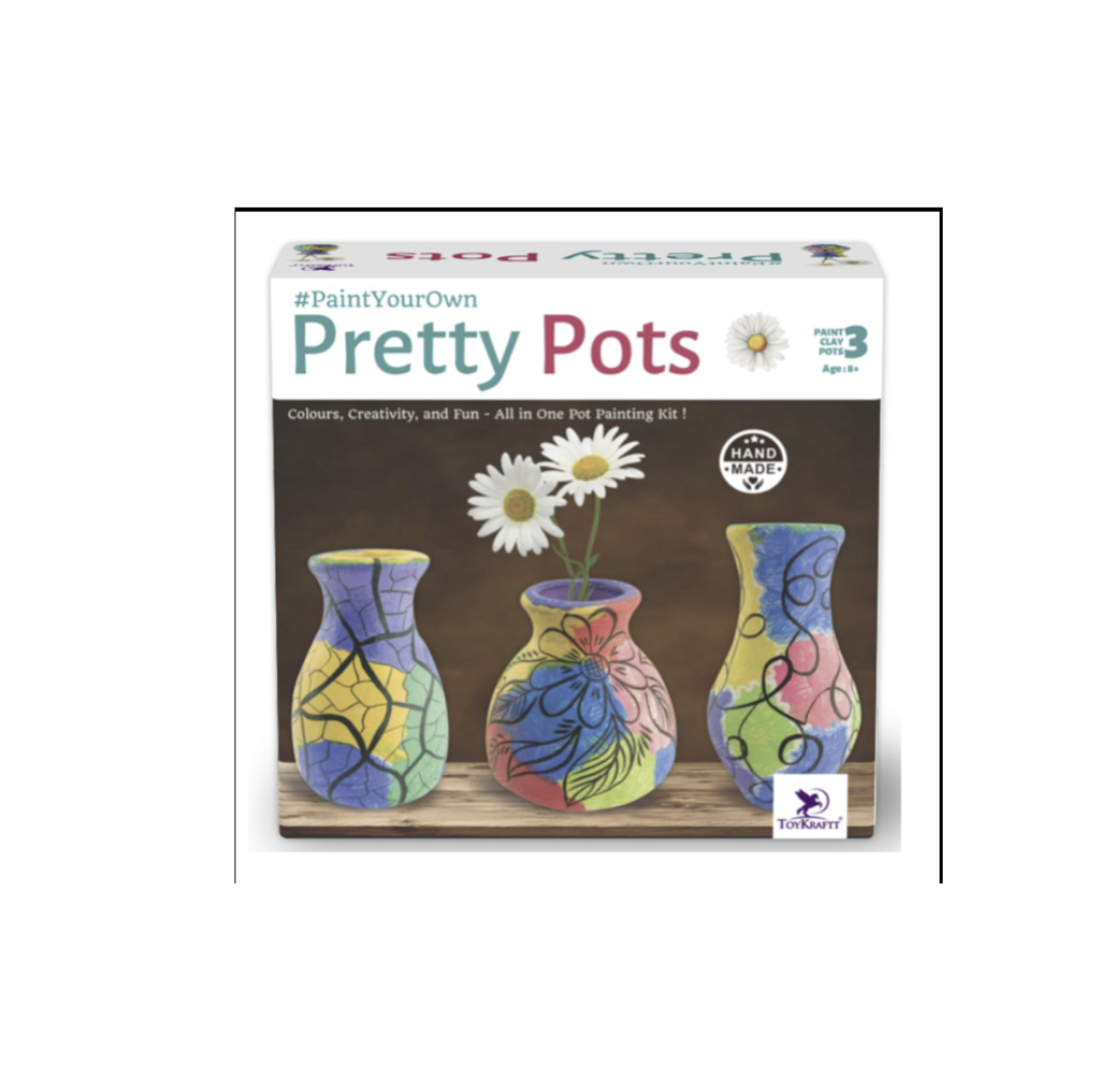 ToyKraft | Paint Your Own Pretty Pots - Pot Painting Kit