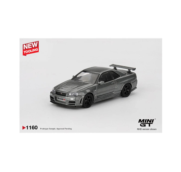 MINI GT 1160 Nissan Skyline GT-R Dark Metal Gray (NISMO BNR34 CRS Version)