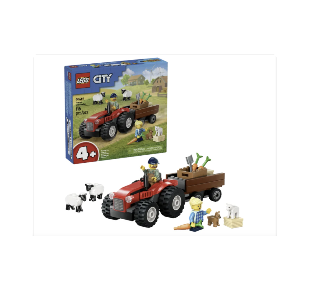 LEGO City Red Farm Tractor with Trailer  Sheep 60461