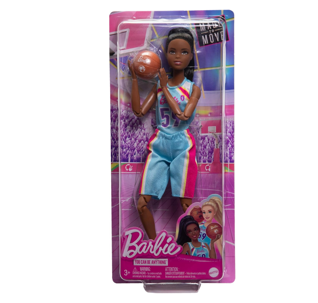 Barbie Made to Move Doll & Accessories, Brunette Basketball Player. (HKT74)