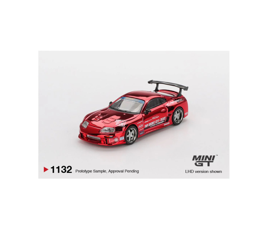 MINI GT 1132 TOYOTA SUPRA (A80) TOP SECRET GT-300 TOP SECRET RED CHROME.