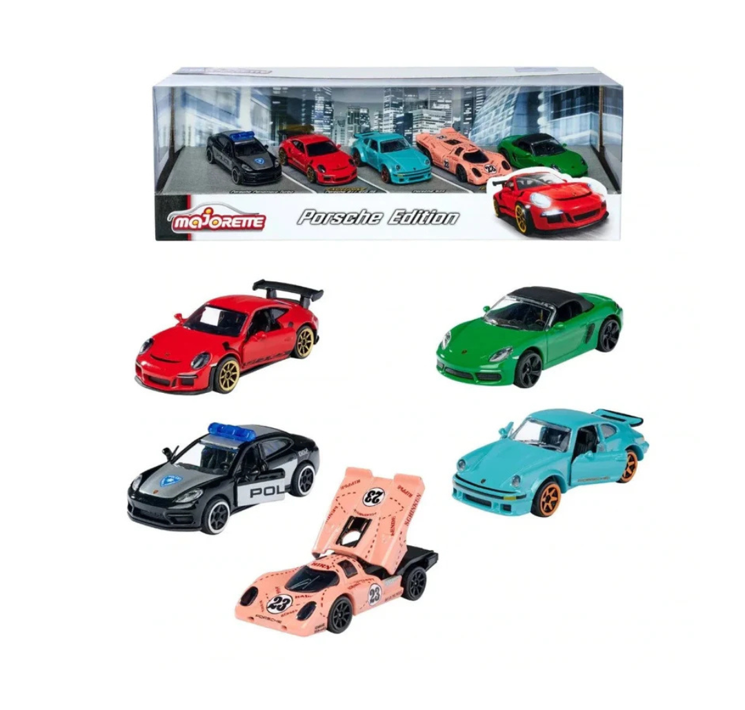 Majorette Porsche Edition Diecast Car Gift Pack – Set of 5 Porsche Model Cars.