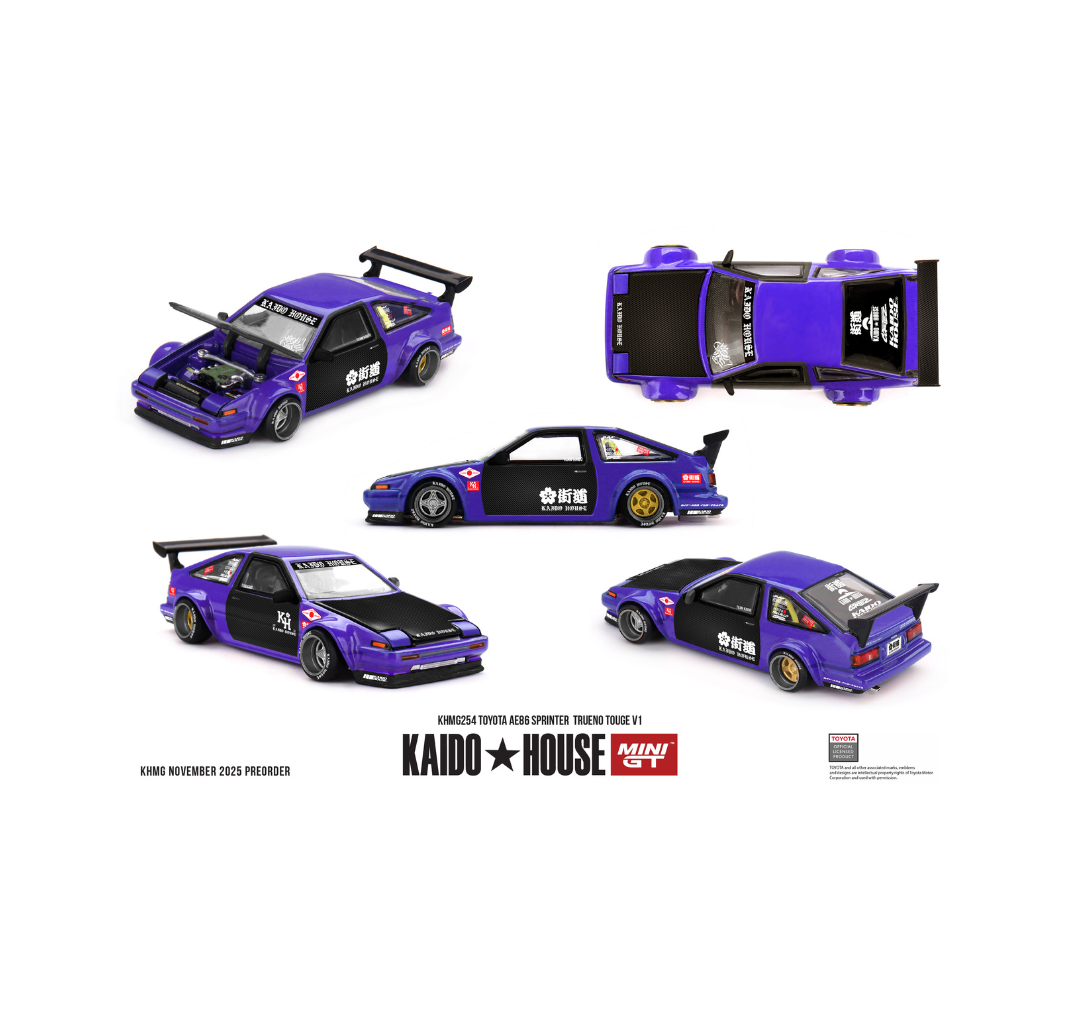 KAIDOHOUSE X MINI GT 254 TOYOTA AE86 SPRINTER TRUENO TOUGE V1