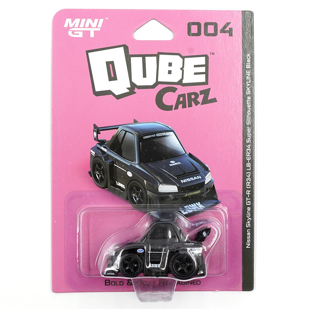 MINI GT QUBE NISSAN LB-ER34 SUPPER SILHOUETTE SKYLINE BLACK.