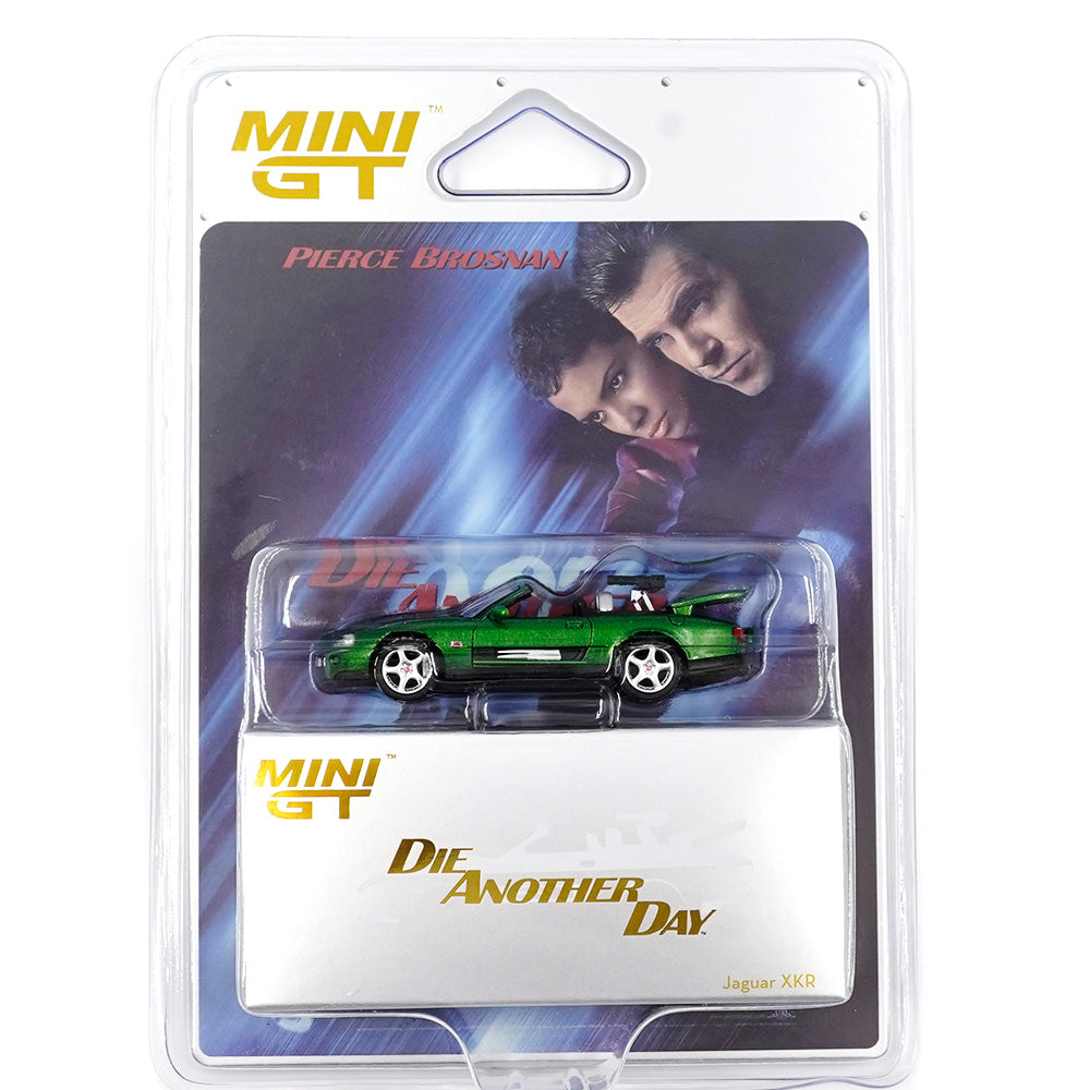 MINI GT JAGUAR 908 XKR DIE ANOTHER DAY BLISTER PACKAGING.