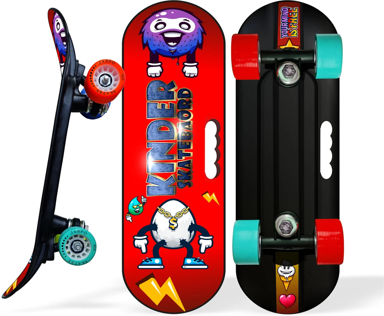JASPO Kinder Junior Skateboard (Funky Rider)