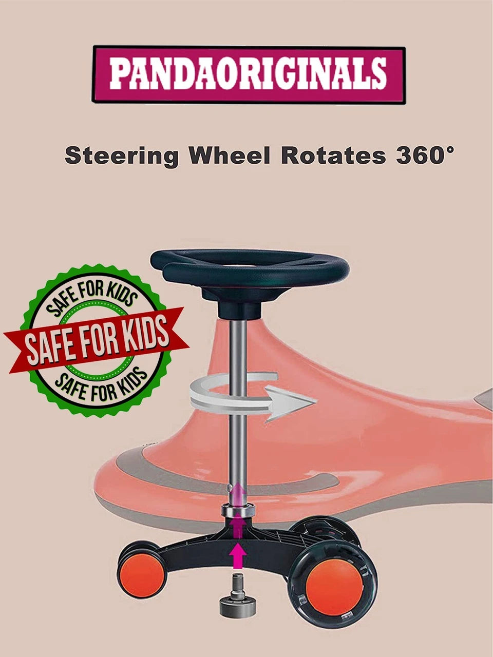 BAABUS Magic Car Ride-On Toy (Red Black)