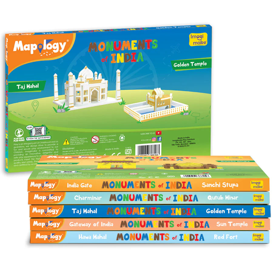 Imagimake Mapology Combo: Map Puzzle of India and World with Capitals, with free monuments of india any one pies.